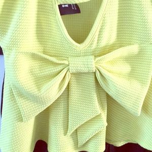 Peplum top bright yellow